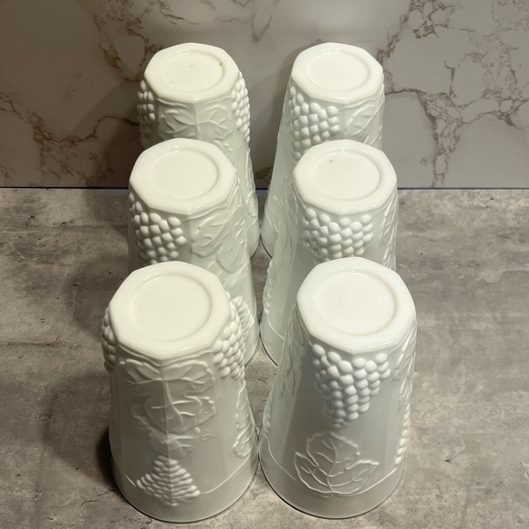 Indiana Glass Colony Harvest Milk Glass Tumbler white set of 6 vintage - Picture 11 of 11